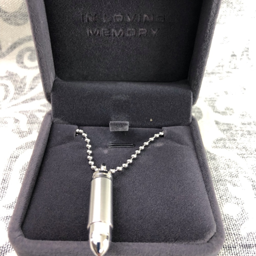 Nib In Loving Memory Bullet Urn Necklace - image 5